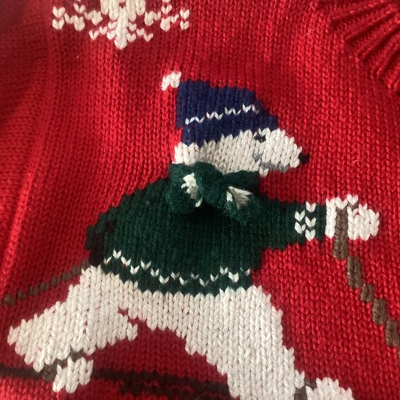 Vintage South Wool Hand Embroidered Cardigan Christmas Sweater Womens Size S Ski - Picture 12 of 13